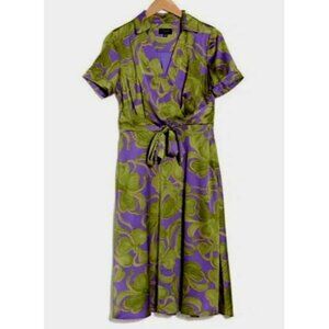 Tahari Womens Size 8 Floral Short Sleeve Midi ShirtDress NEW